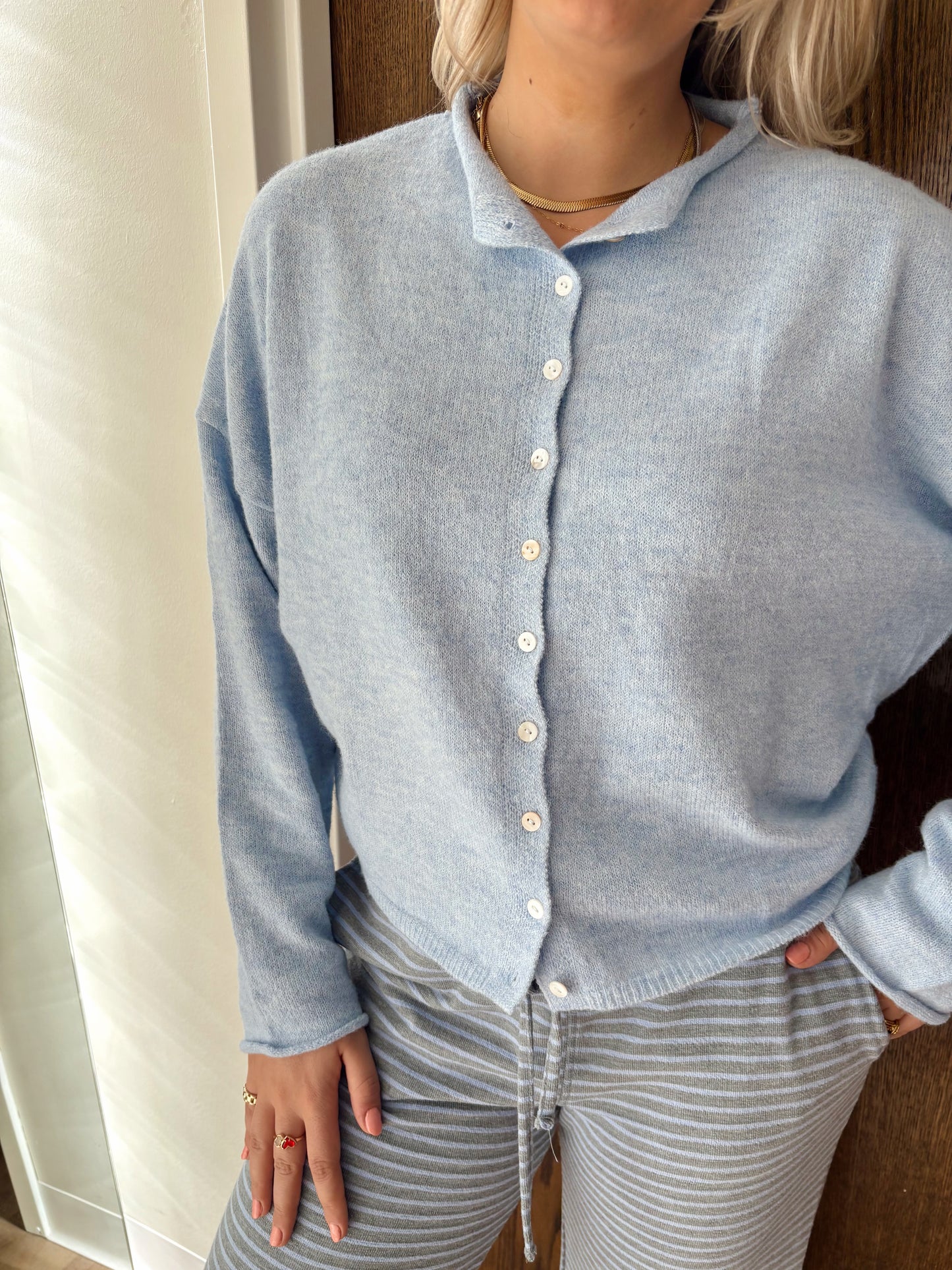 Piper Cardigan-Sky Blue