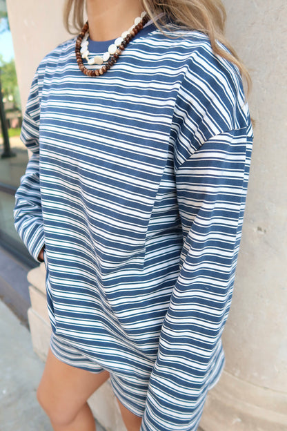 Billie Top- Navy Stripes