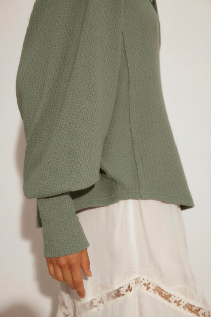 Quinn Knit Top- Jade Ash