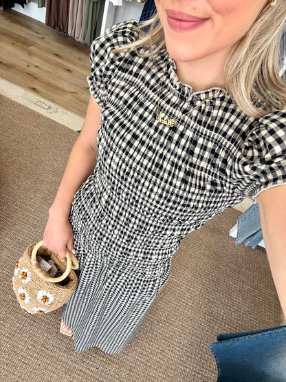 Mallory Maxi Dress- Black Gingham