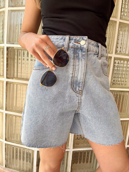 *Restock* Millie Washed Denim Shorts Lt Wash