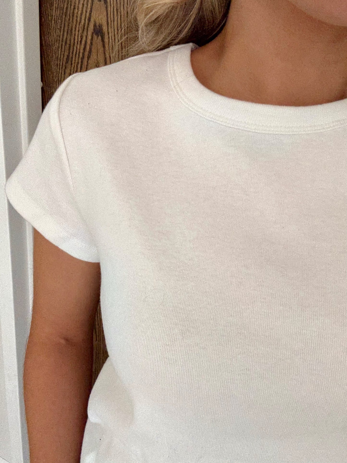 Kitty Baby Tee- Soft White