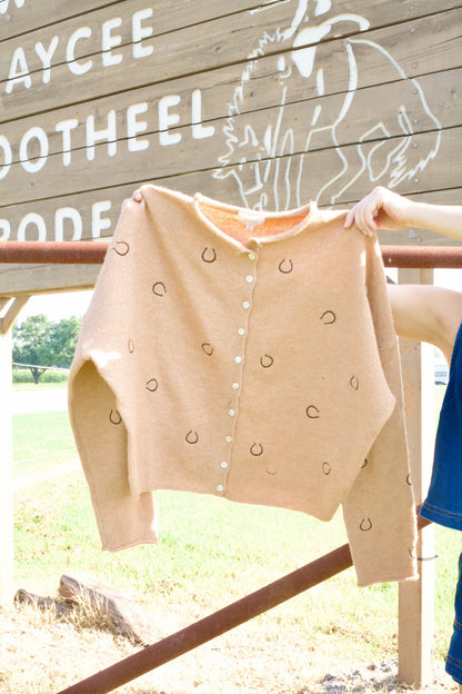 Lucky Horseshoe Piper Cardi- Camel Brown Multi
