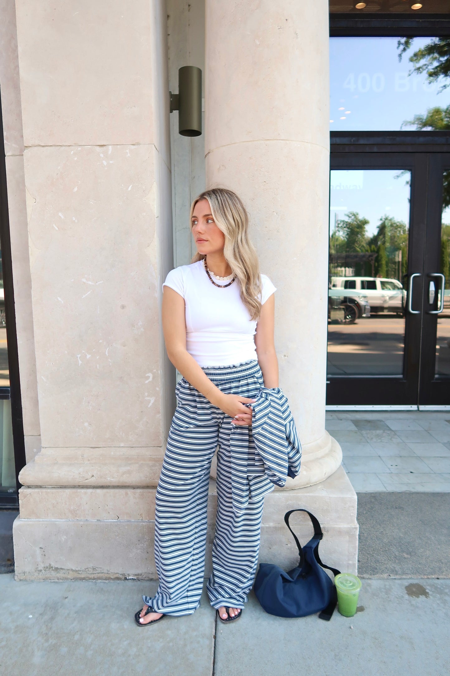 Billie Pants- Navy Stripes