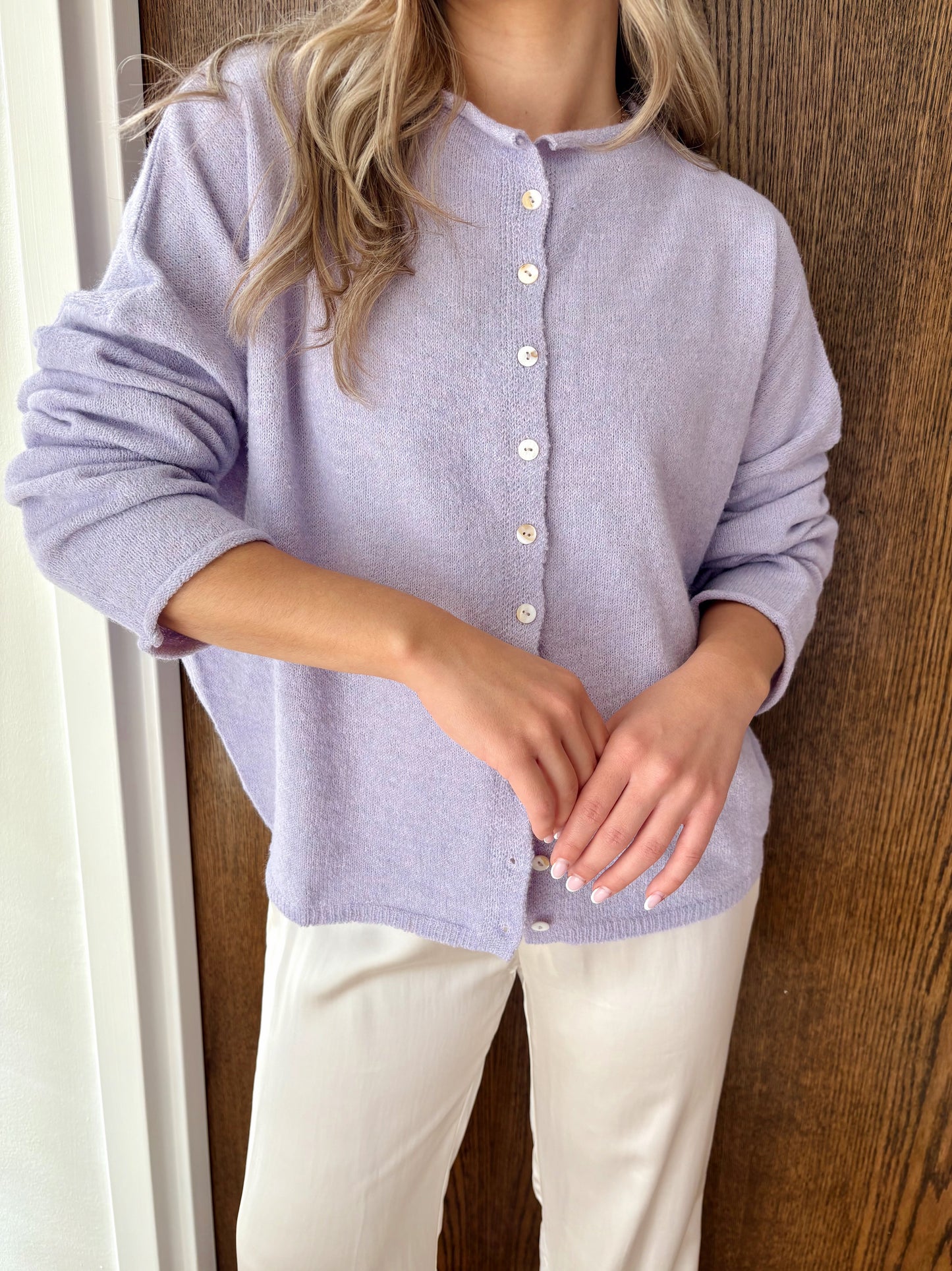 Piper Cardigan-Lilac Purple