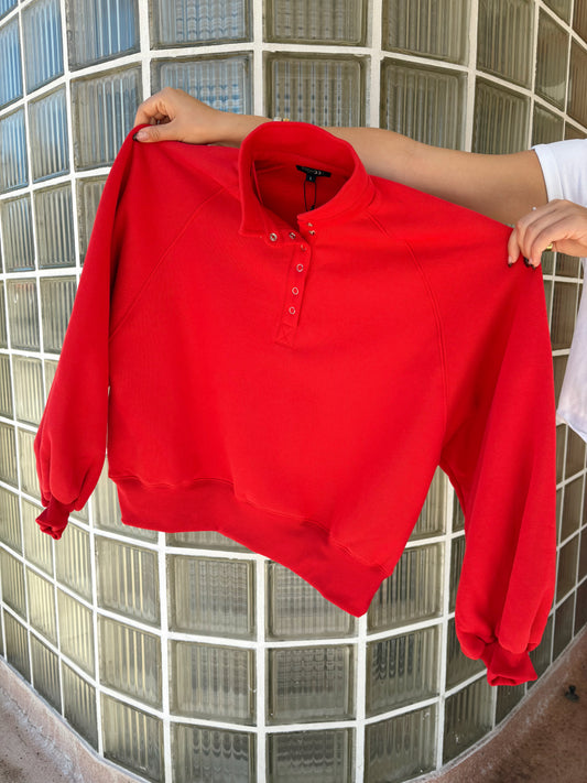 Downtown Girl Pullover-Red