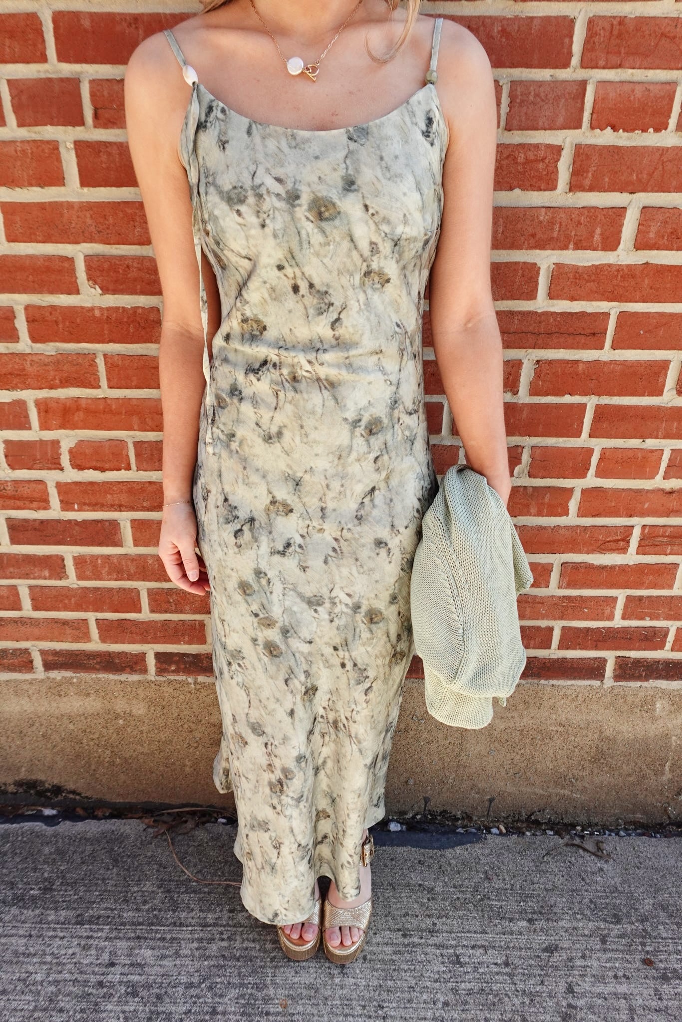 Alisha Midi Dress- Green Floral