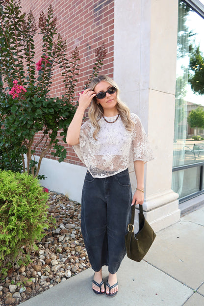 Sandy Poncho Top- Cream Multi