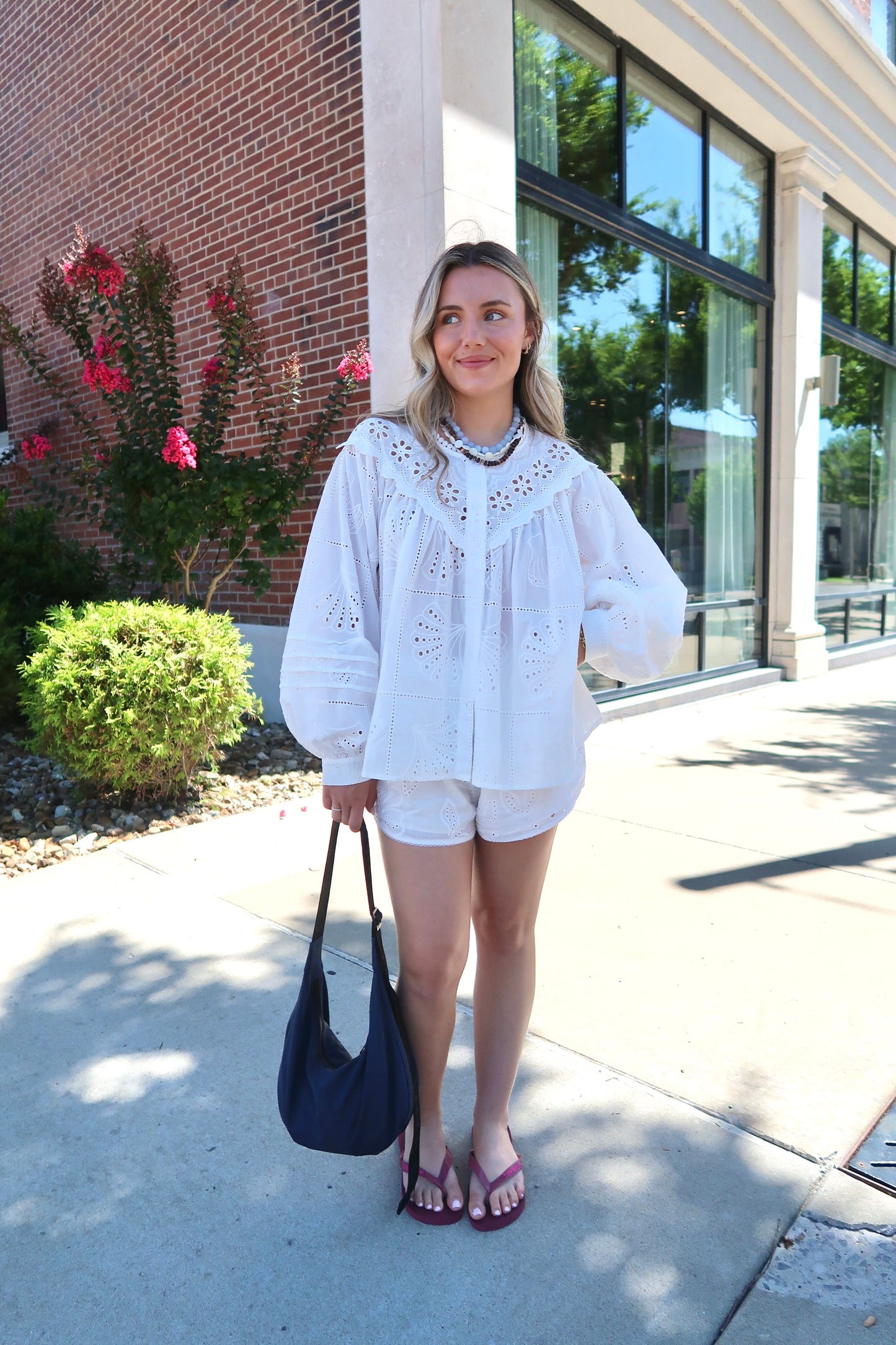 Key Largo Eyelet Top- White