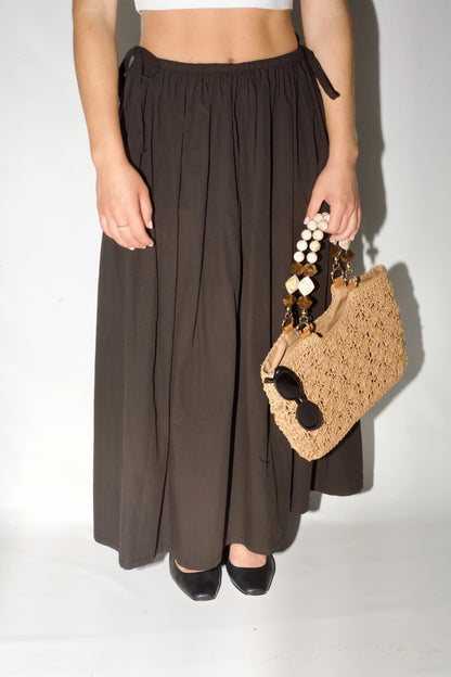 Palazzo Midi Skirt- Black