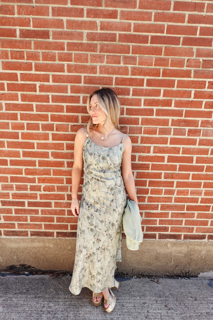 Alisha Midi Dress- Green Floral