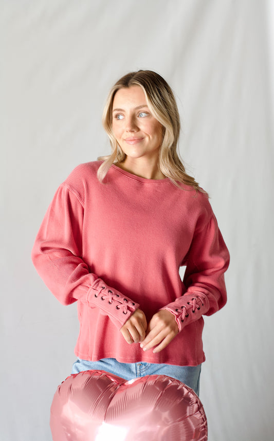 We The Free Lapis Cuff Long Sleeve- PlumDrop