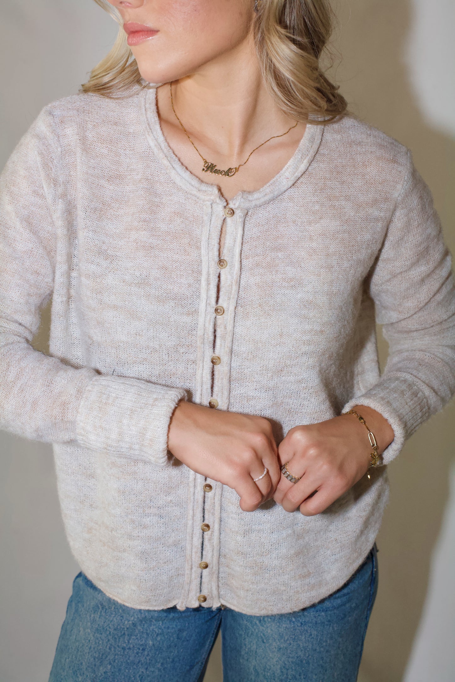 Indy Cardigan- Heather Oat
