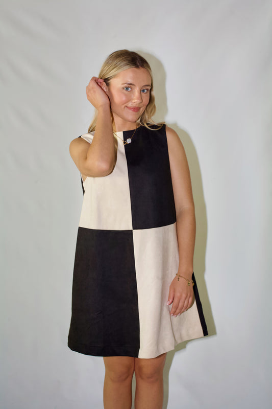 Endgame Suede Mini Dress-Charcoal Multi