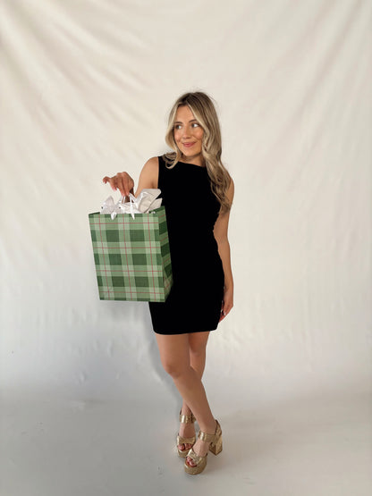 Carmine Mini Dress- Black Velvet