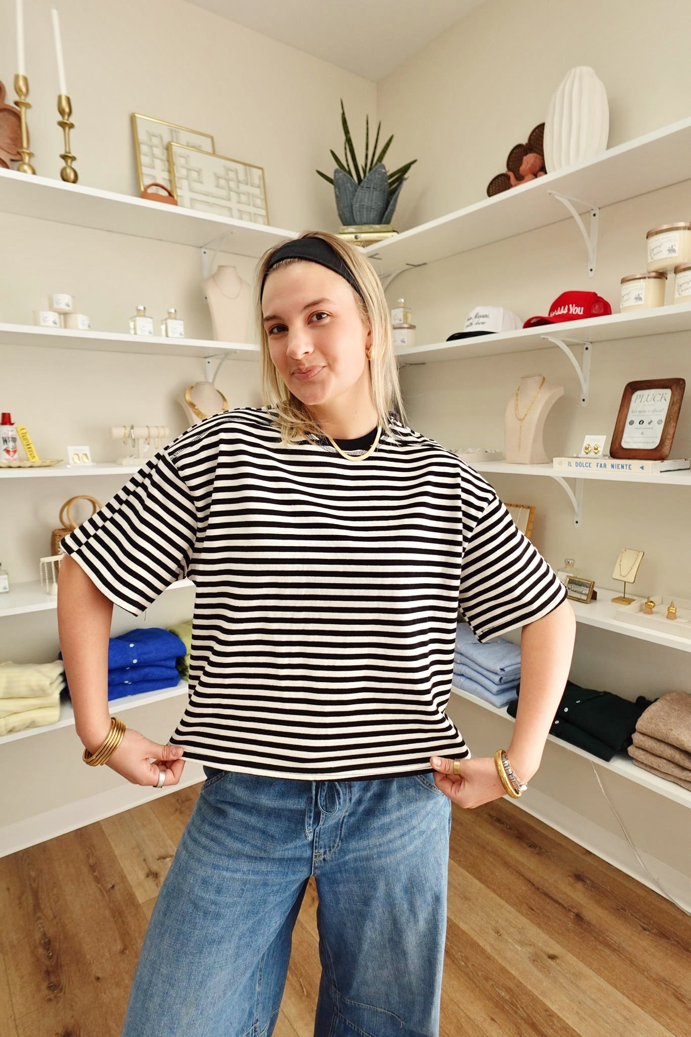 The Max Striped Tee- Black/White