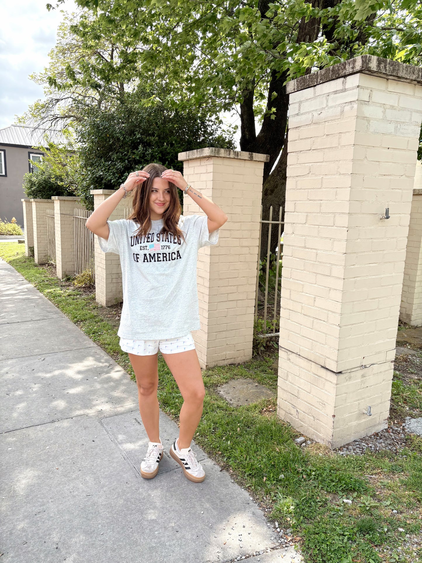 United States of America Tee- Pearl Grey