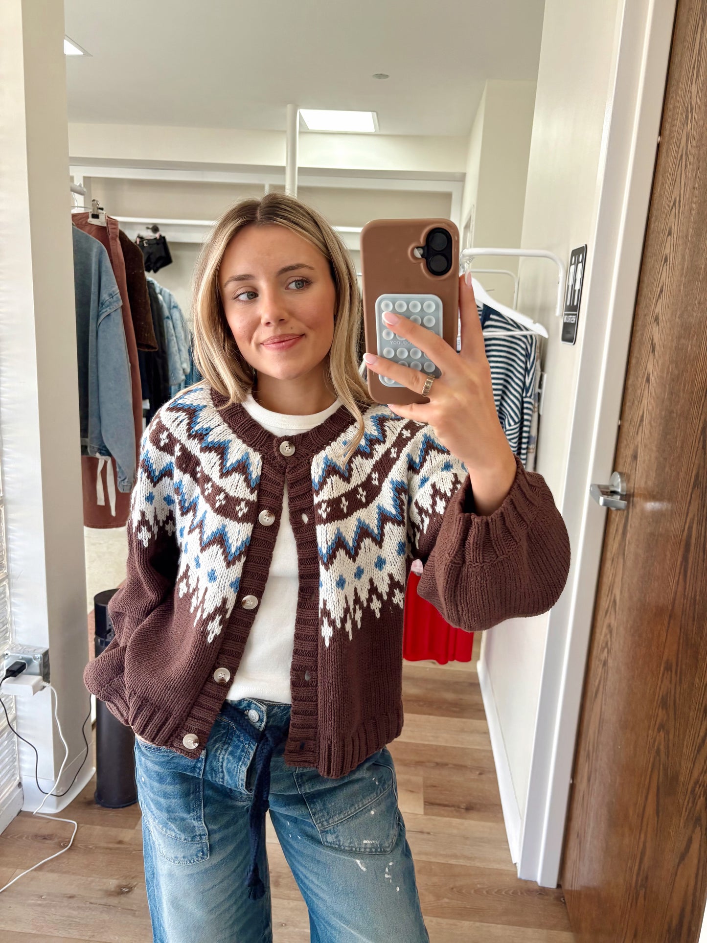 Reagan Cardi- Brown Multi