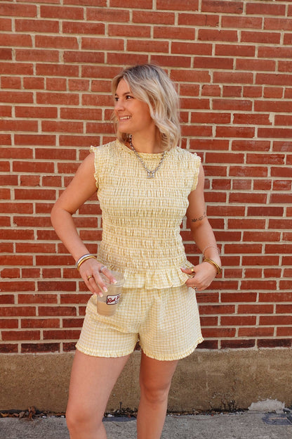 Suri Smocked Top- Yellow
