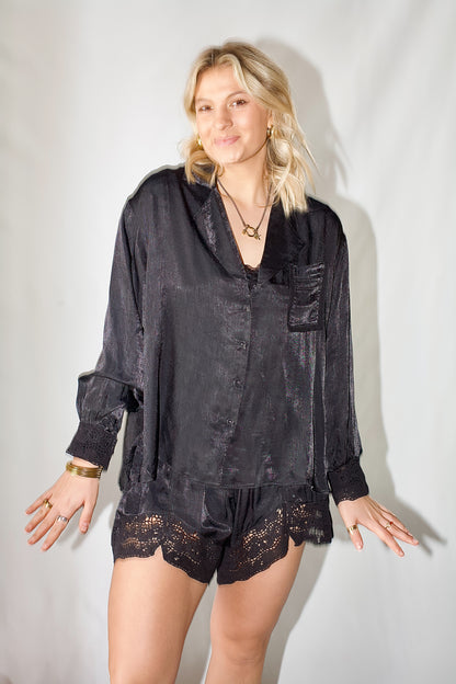 Midnight Muse Sleep Shorts- Black