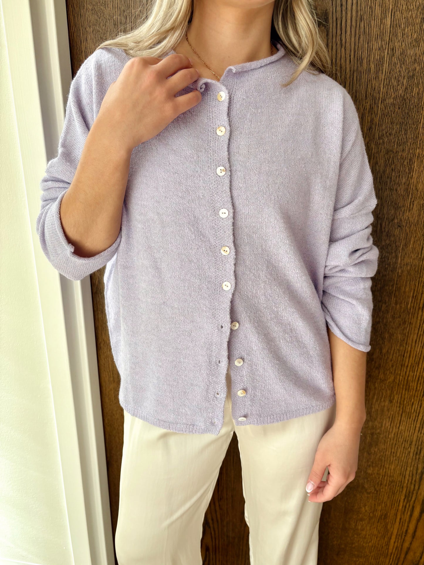 Piper Cardigan-Lilac Purple