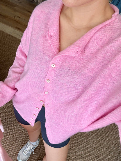 Piper Cardigan- Bubblegum Pink
