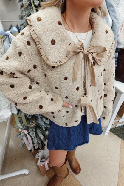 Halley Polka Dot Jacket- Natural/Brown