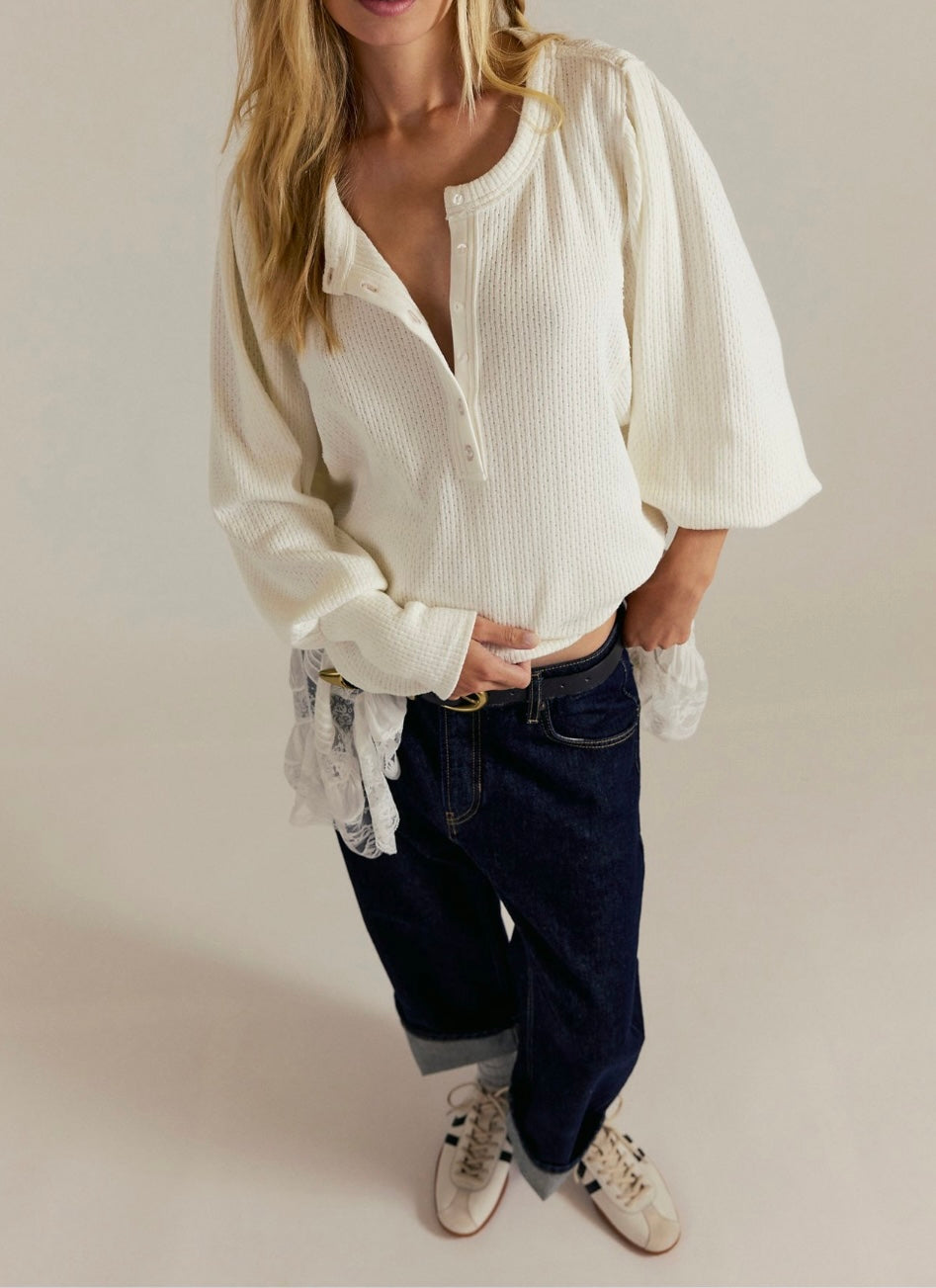 Quinn Knit Top- Clean Ivory