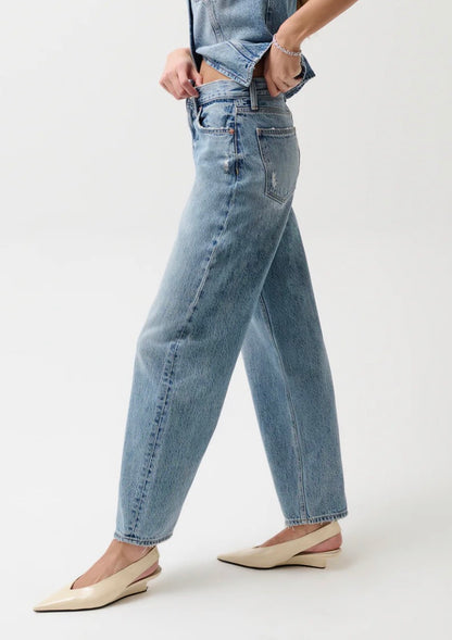 Wes High Rise Barrel- Blue Cloud