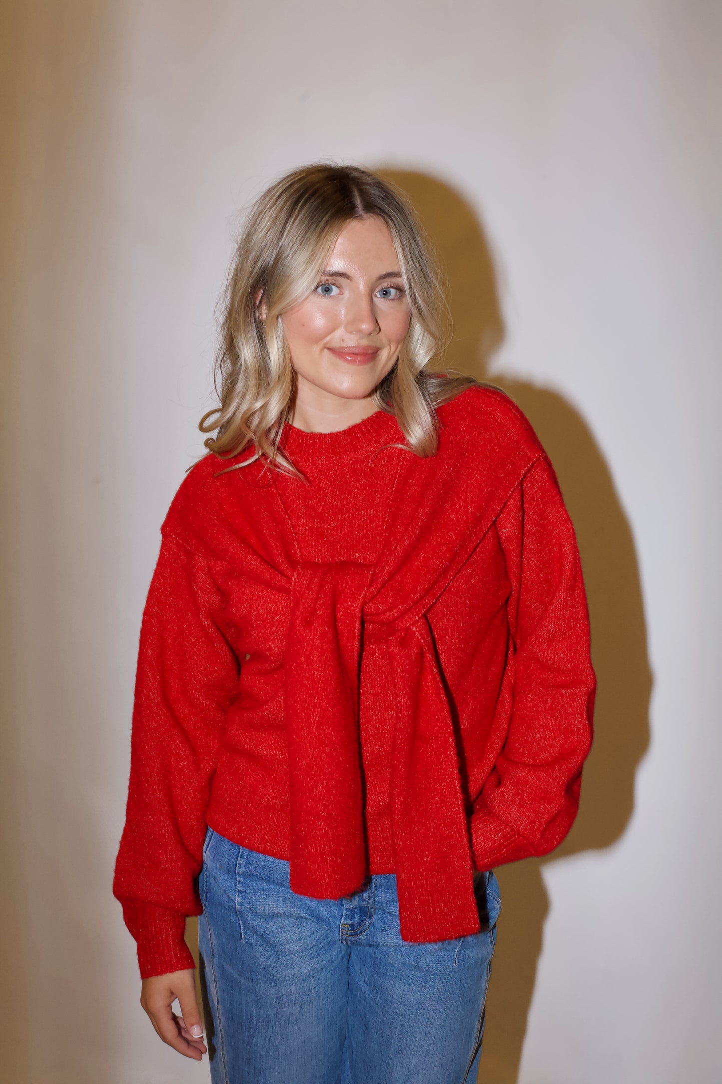 Rory Sweater Top- Red