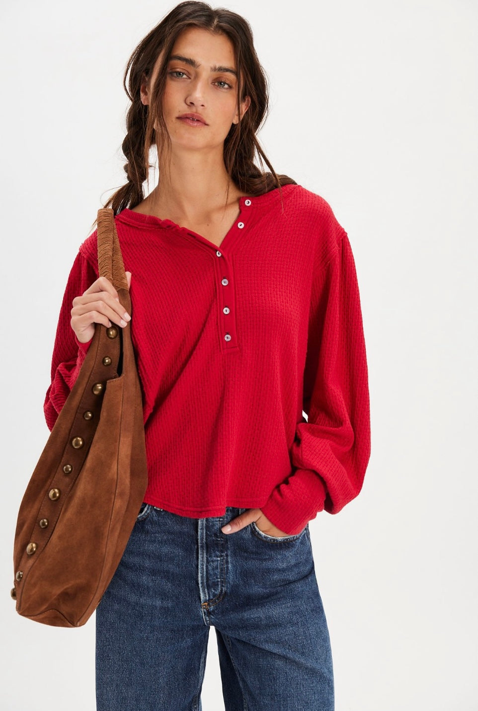 Quinn Knit Top- Salsa