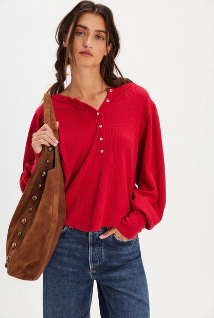 Quinn Knit Top- Salsa
