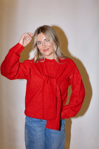 Rory Sweater Top- Red