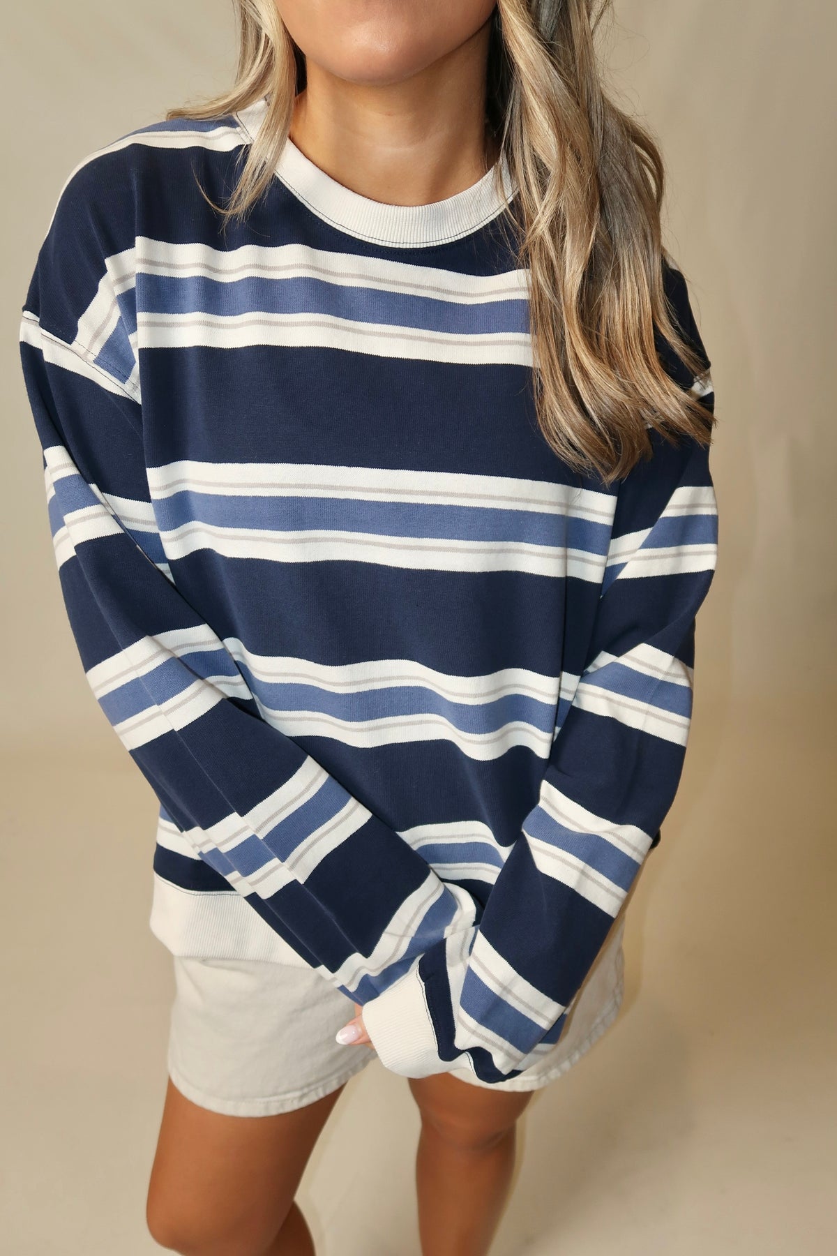 *Restock* Penny Crew Neck Top- Navy Multi