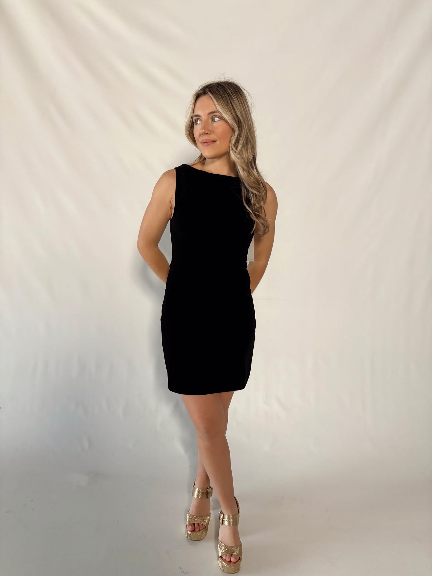 Carmine Mini Dress- Black Velvet