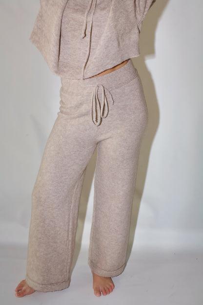 Riley Sweater Pants- Heather Mocha