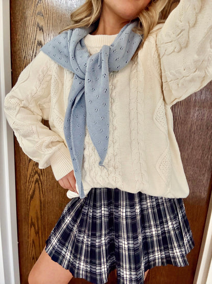 Penelope Plaid Skirt- Navy