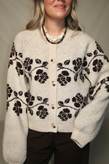 Francis Cardigan-Light Tan/Brown