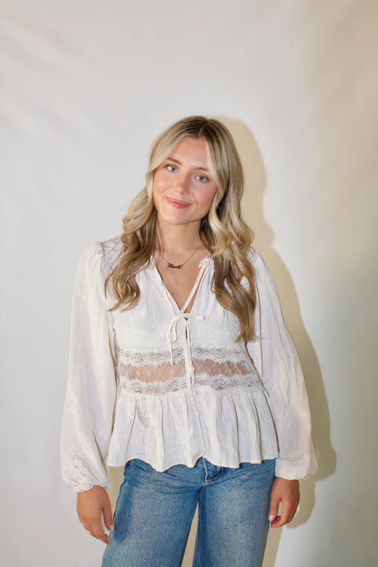 Whitney Lace Blouse- Off White