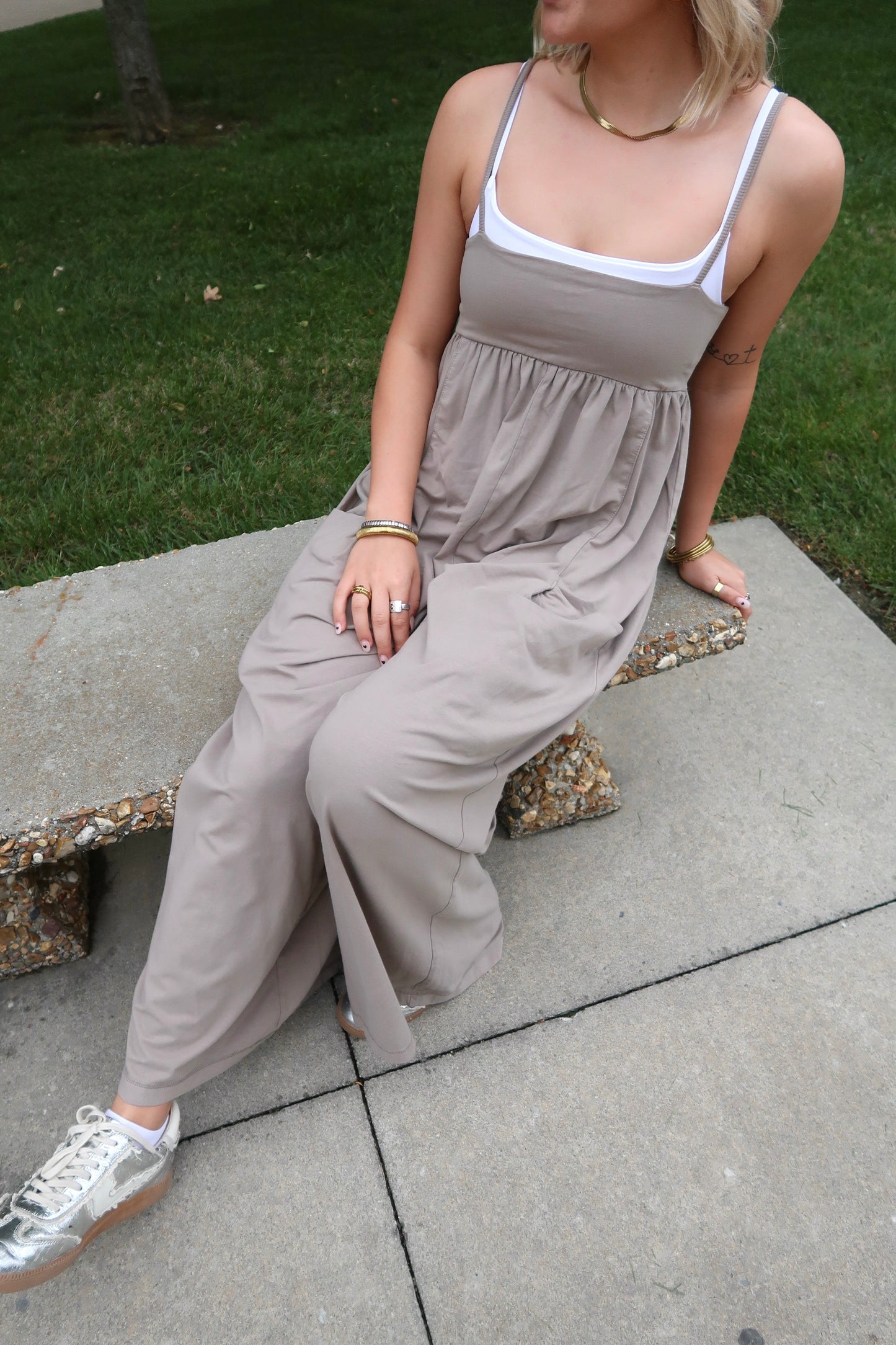Hot Shot Strappy Onesie- Hickory