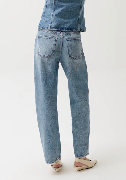 Wes High Rise Barrel- Blue Cloud
