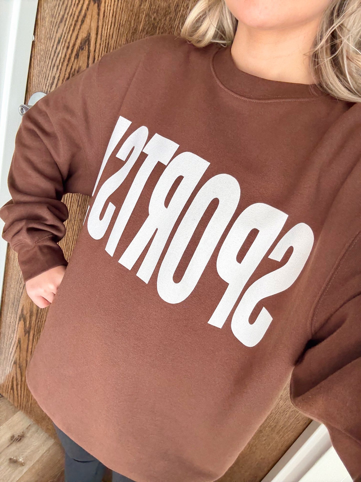 Sports! Crewneck- Chestnut