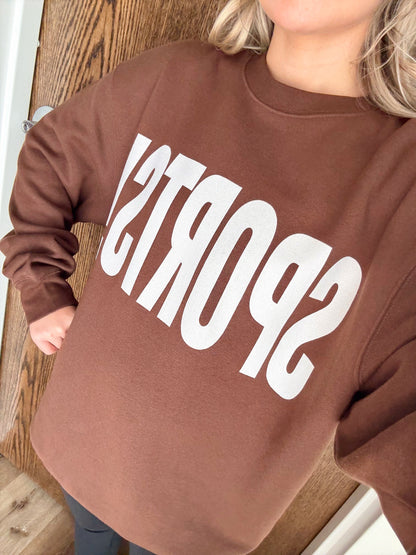 Sports! Crewneck- Chestnut
