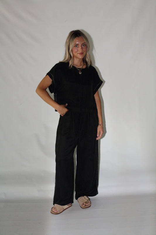 Straight Shot Pants- Black