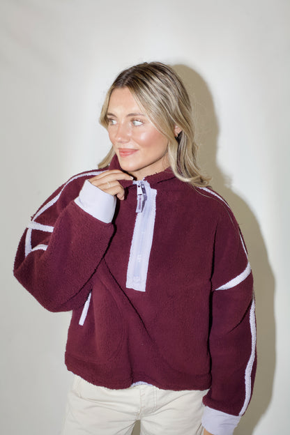 Mountain High 1/2 Zip- Black Cherry Combo