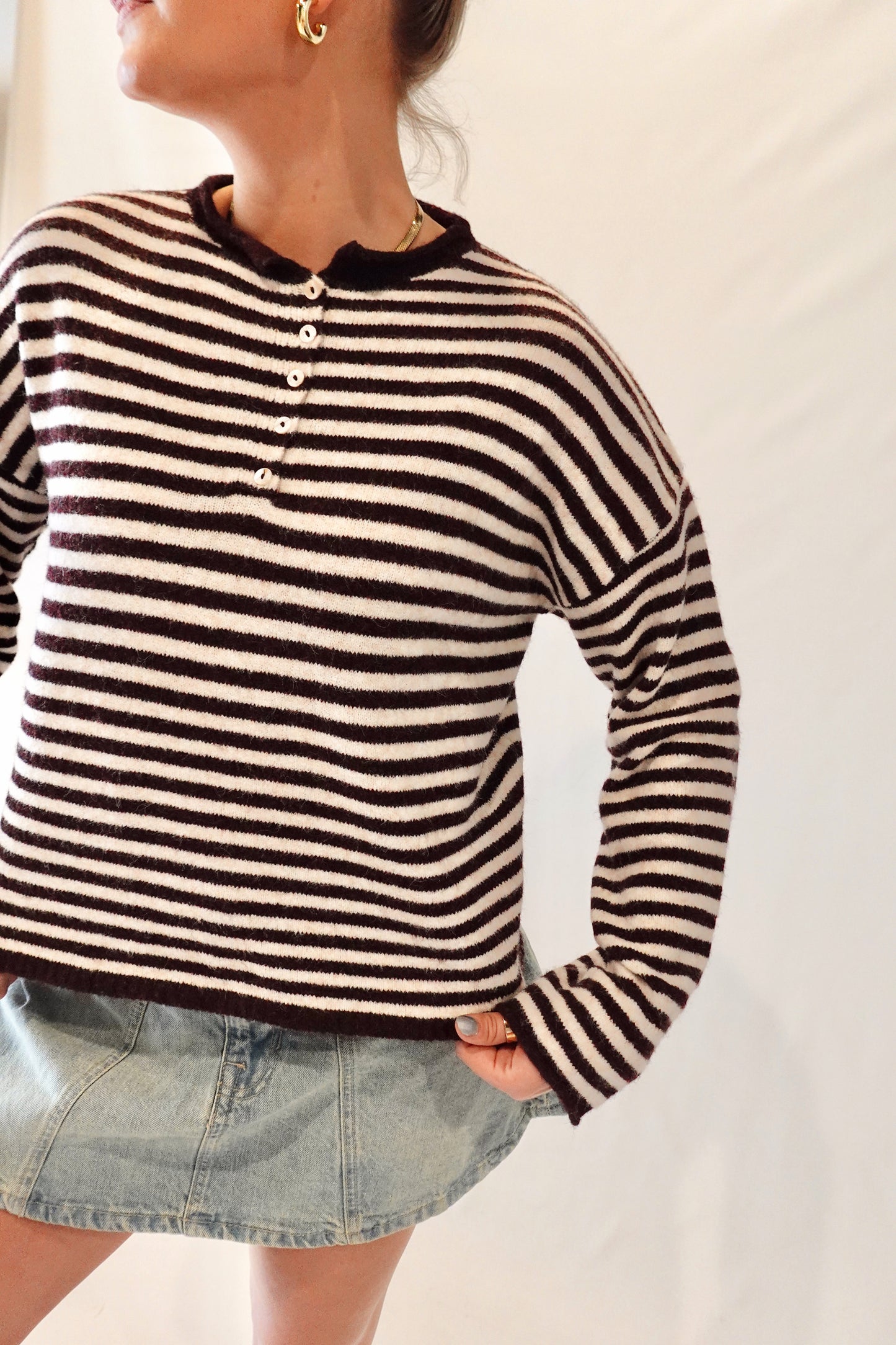 Piper Henley -  Striped Dark Wine