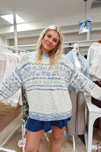 Dani Pattern Sweater-Cloud Combo
