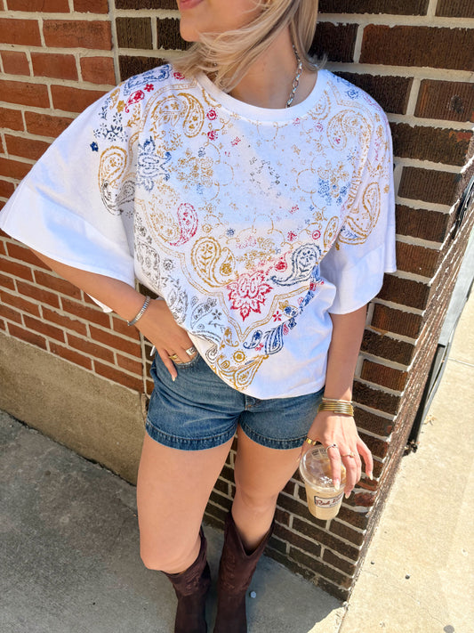 Heirloom Printed Tee-Ivory Combo