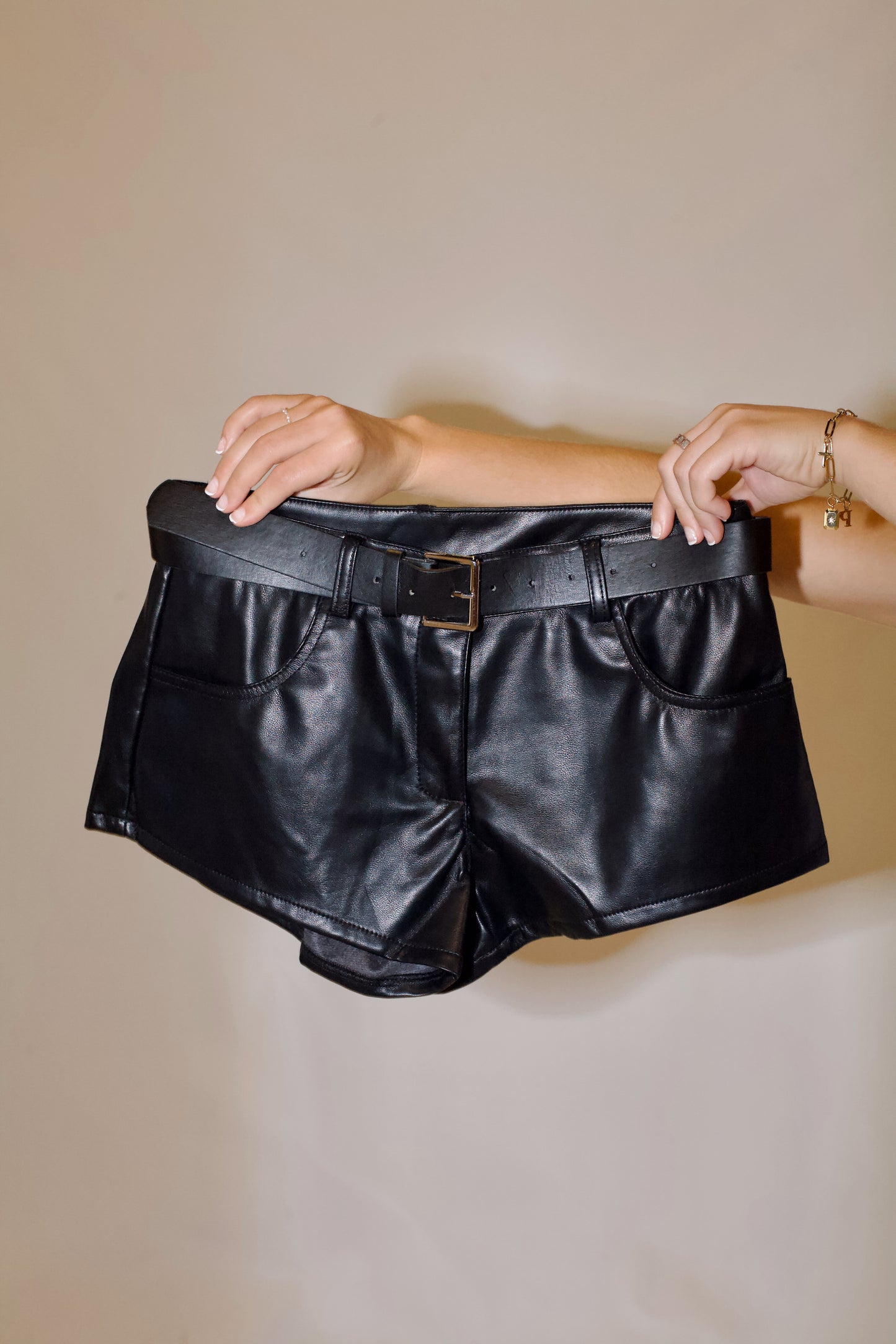 Halftime Belted Micro shorts-Black