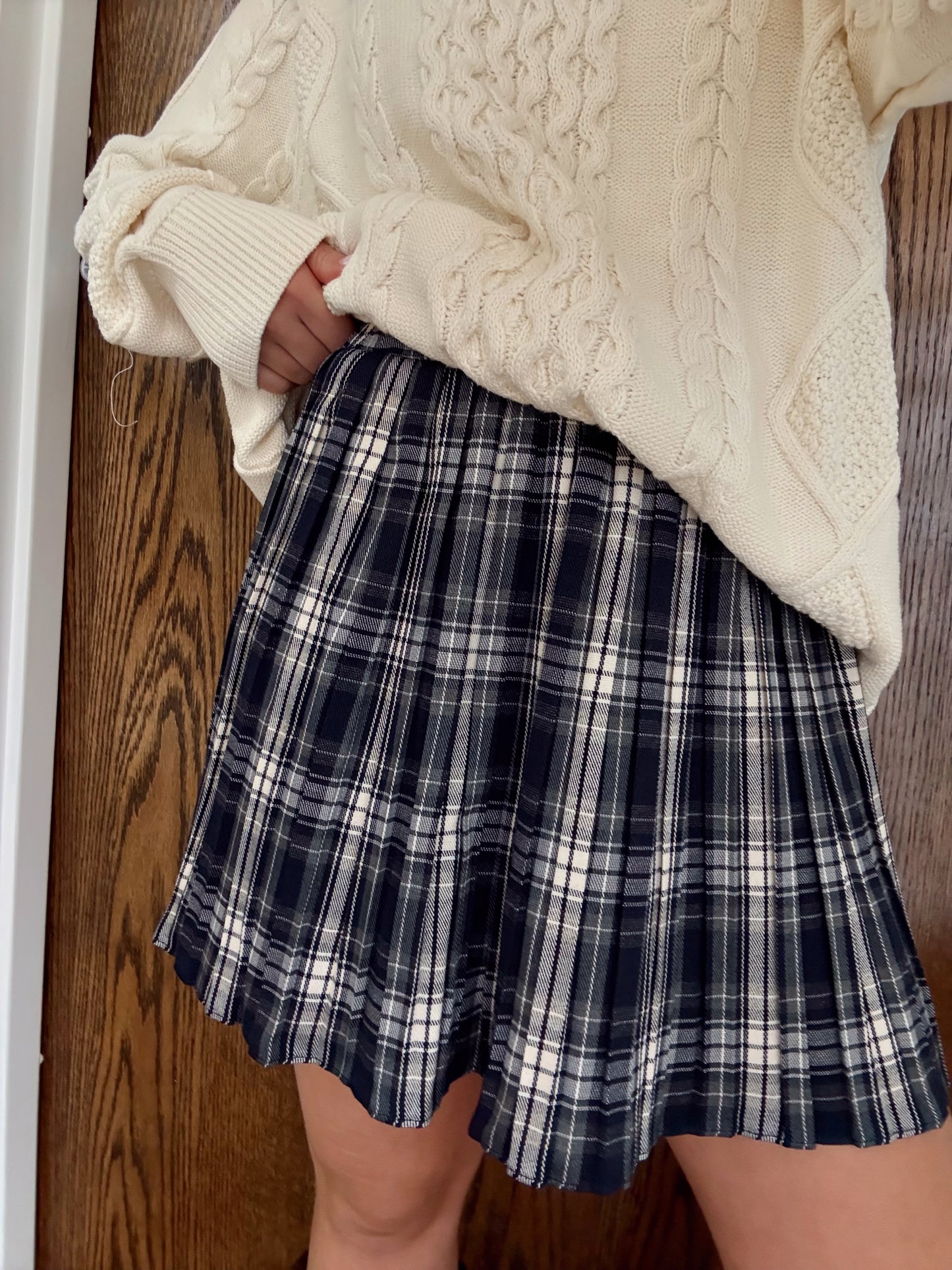 Penelope Plaid Skirt- Navy